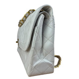 Chanel CC White Quilted Double Flap Bag 1988