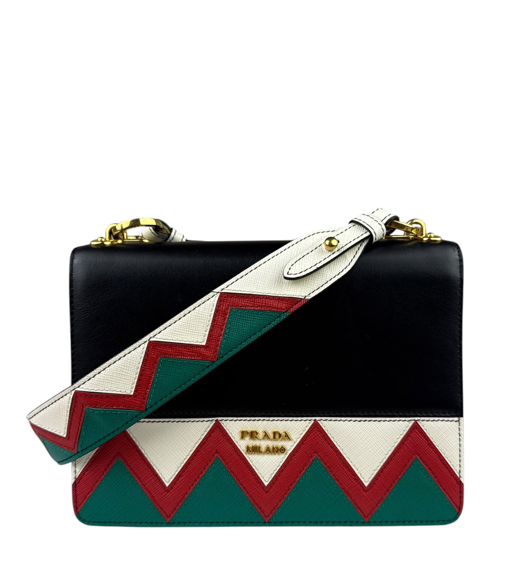 Prada Muilticolor Calfskin Esplanade Crossbody Bag