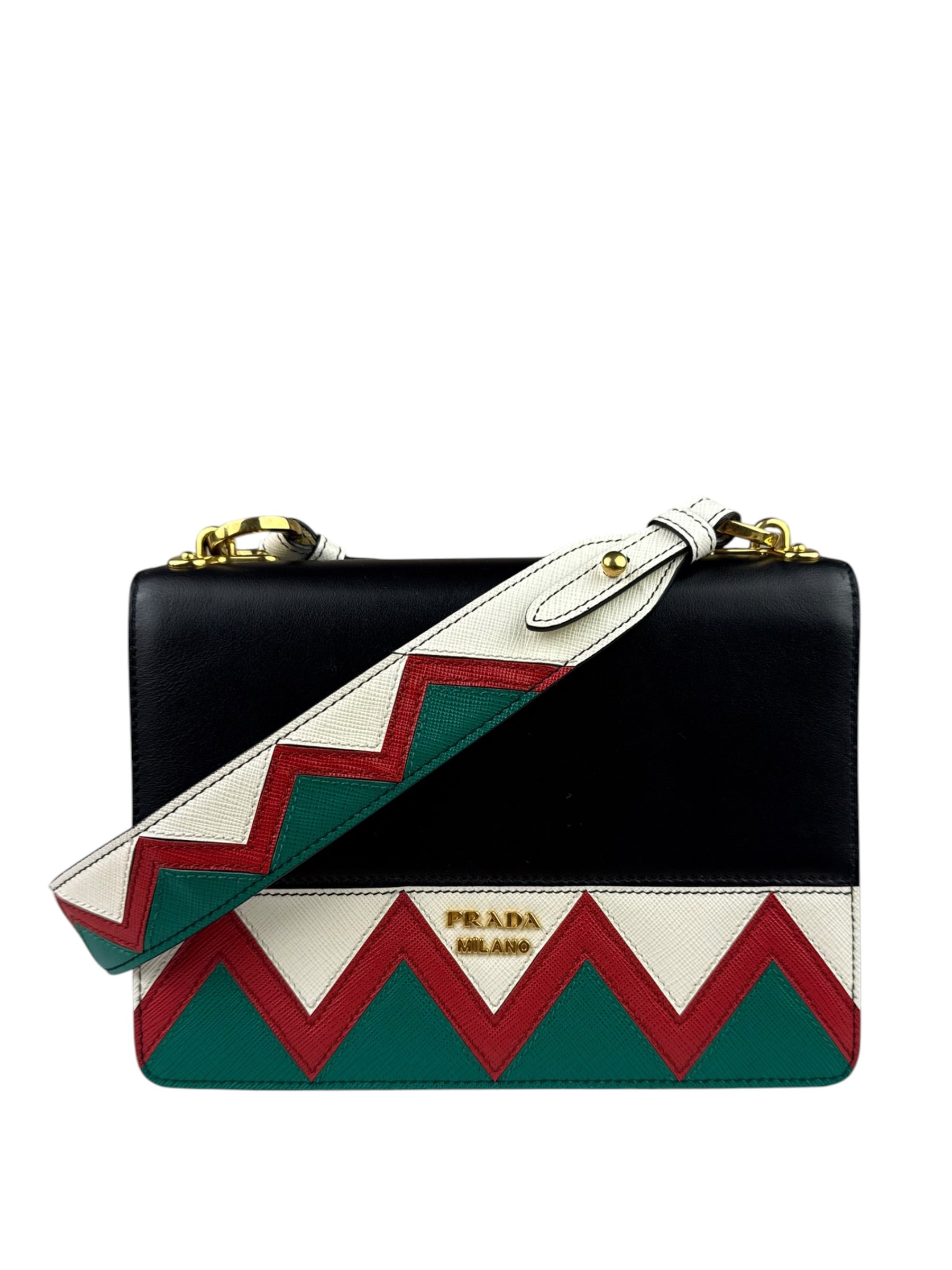 Prada Muilticolor Calfskin Esplanade Crossbody Bag