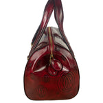Cartier Red Patent Leather Logo Embossed Handbag