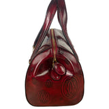 Cartier Red Patent Leather Logo Embossed Handbag