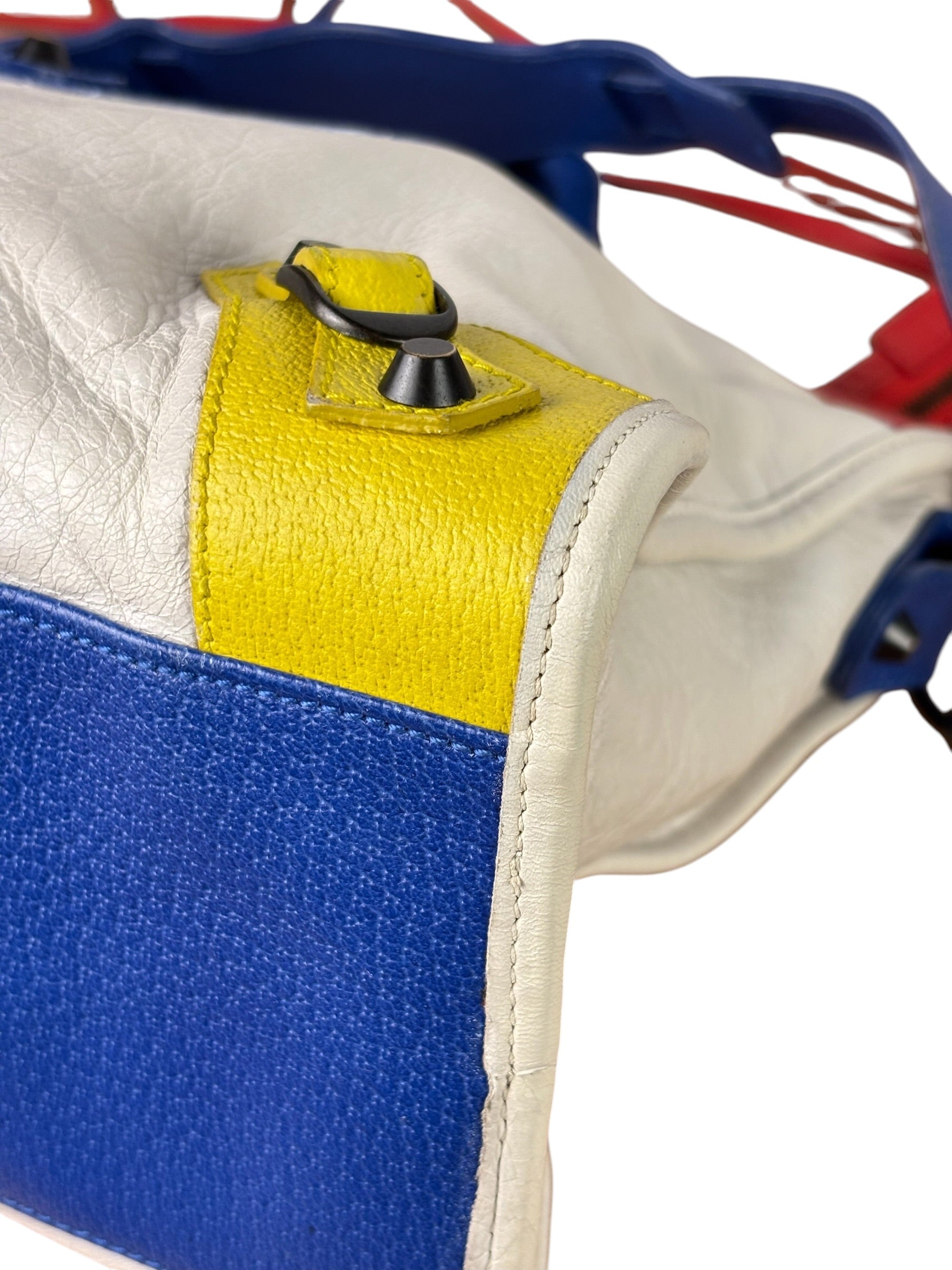 Balenciaga White Multicolor Moto 2Way City Bag