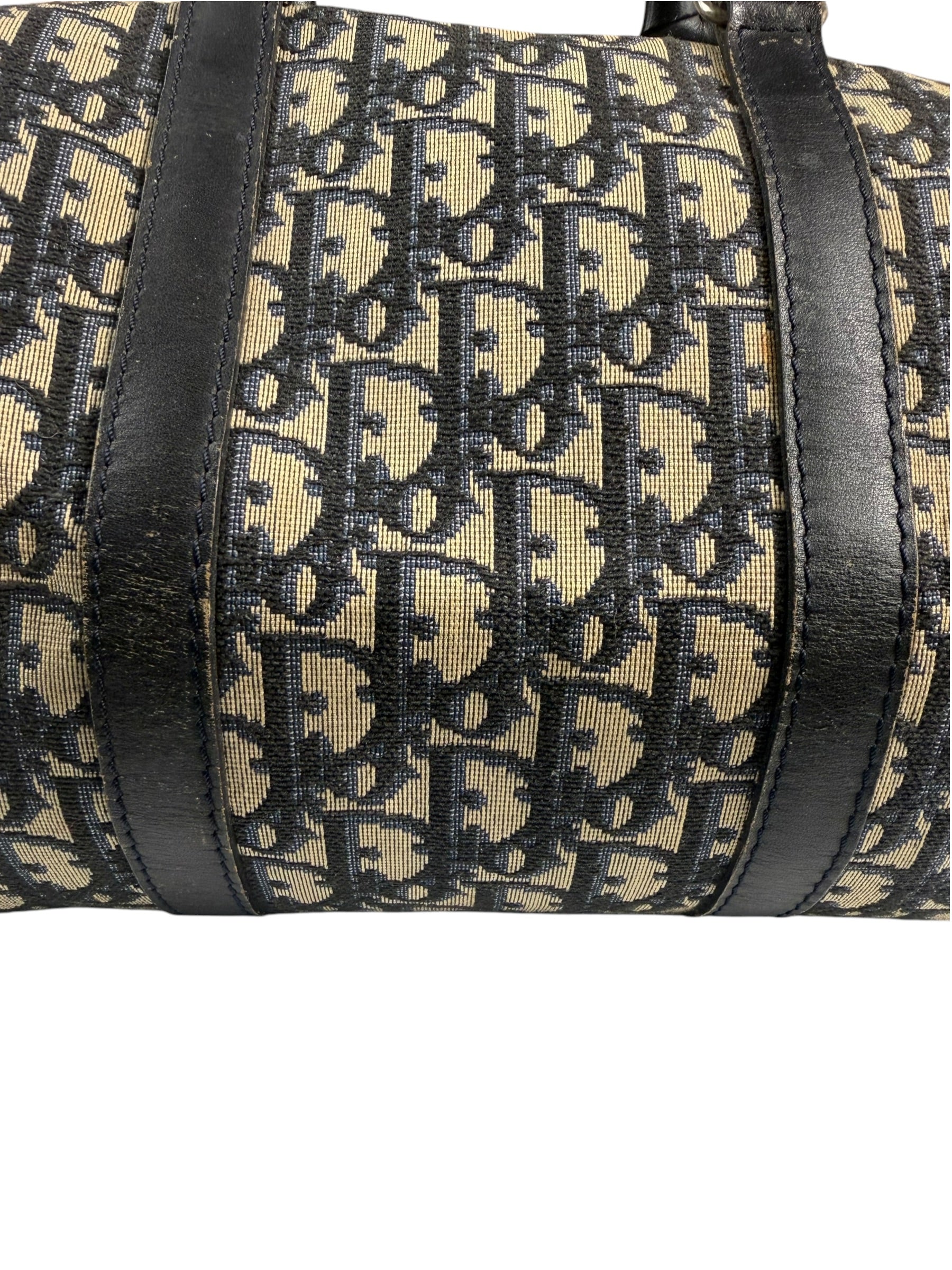 Christian Dior Vintage Navy Blue Trotter Boston Bag