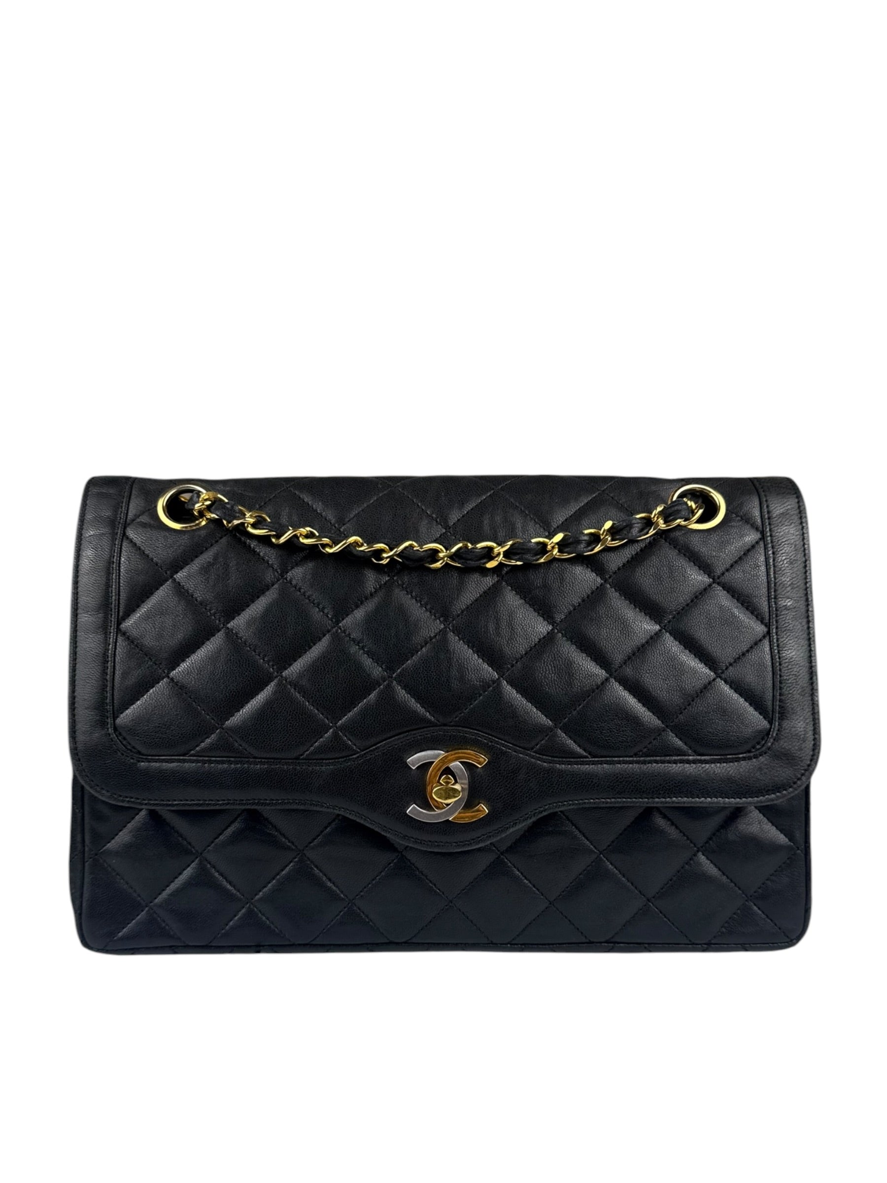 Chanel Black Leather Jumboo Double Flap Shoulder Bag
