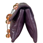 Chanel Purple Lambskin Ball Button Flap 2001