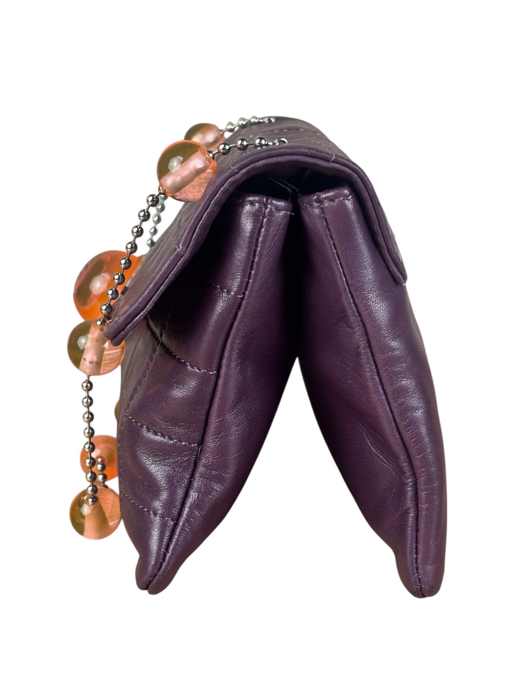 Chanel Purple Lambskin Ball Button Flap 2001