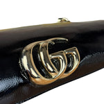 Gucci Black Patent Leather Chain Double G Shoulder Bag