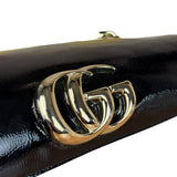 Gucci Black Patent Leather Chain Double G Shoulder Bag