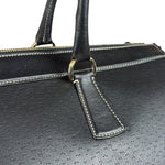 Salvatore Ferragamo Vintage Black Pebbled Leather Tote Bag