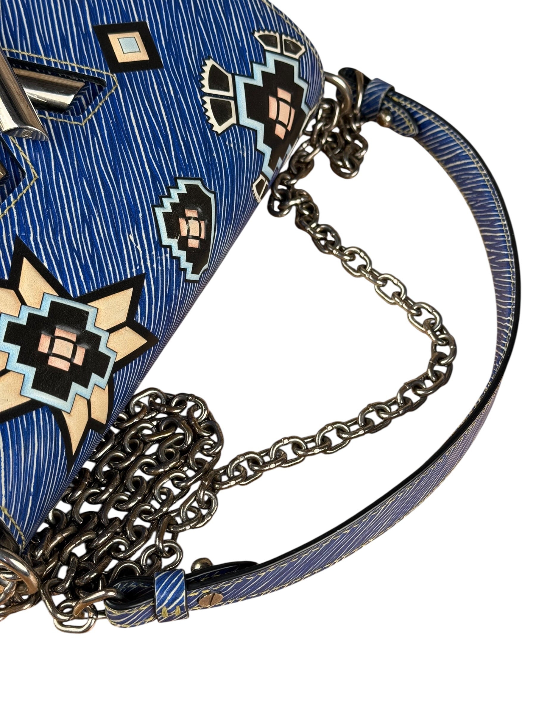 Louis Vuitton Blue Aztec Epi Leather Twist MM Bag