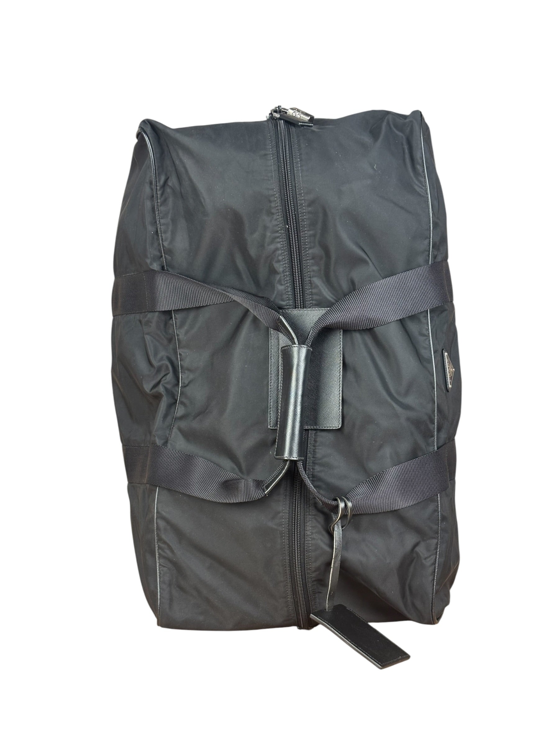 Prada Black Nylon Boston Travel Bag
