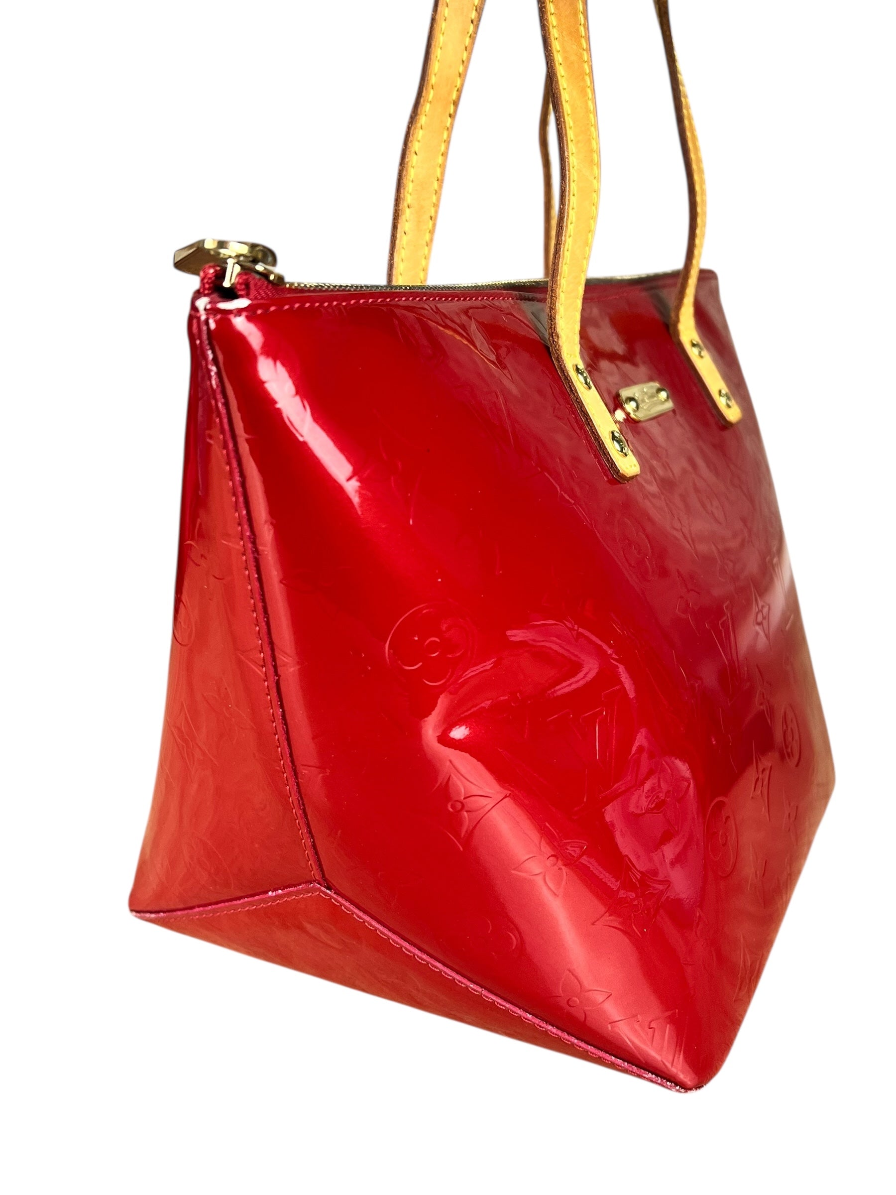 Louis Vuitton Red Monogram Vernis Bellevue Handbag