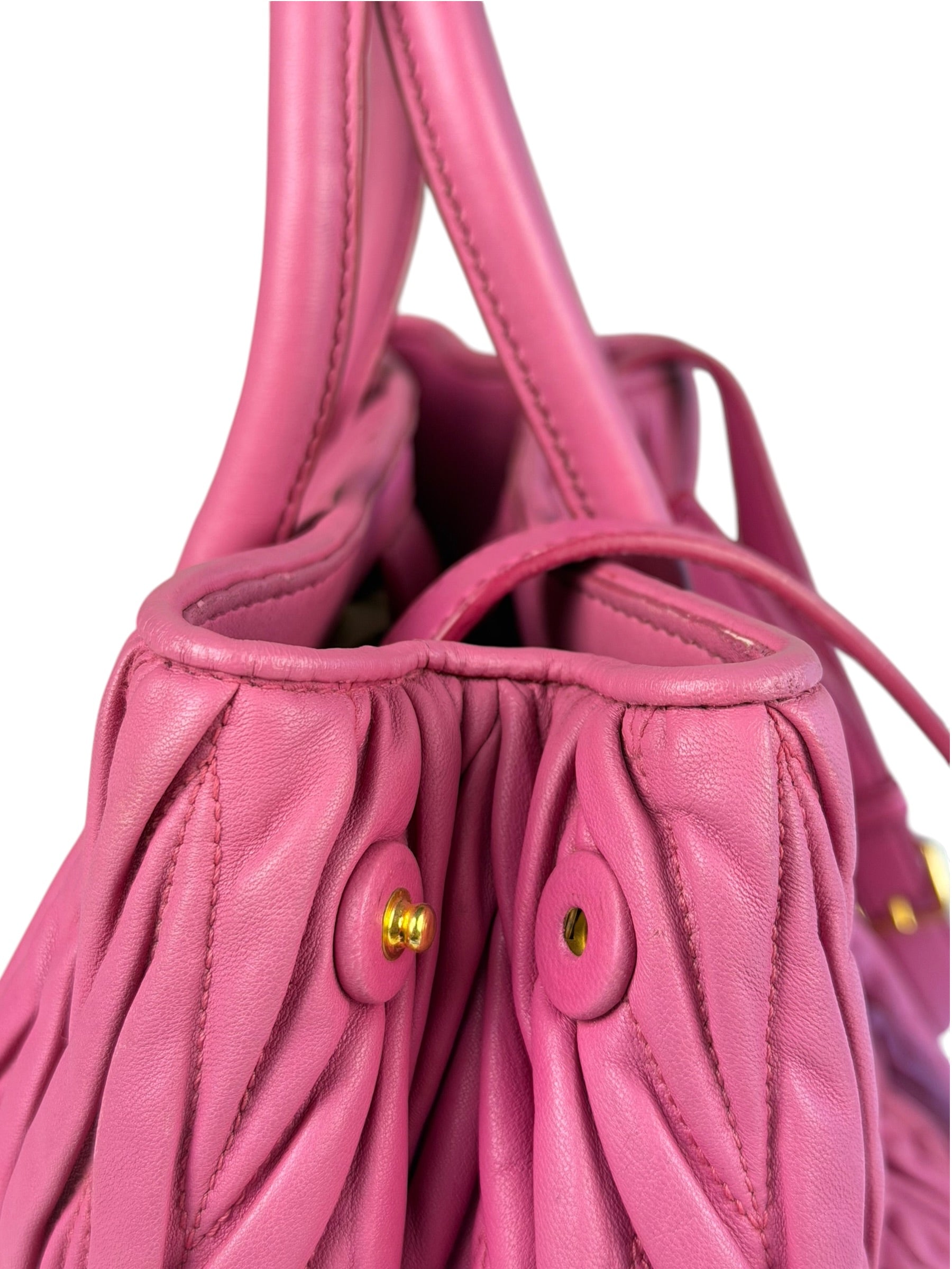 Miu Miu Pink Nappa Leather 2Way Tote Bag