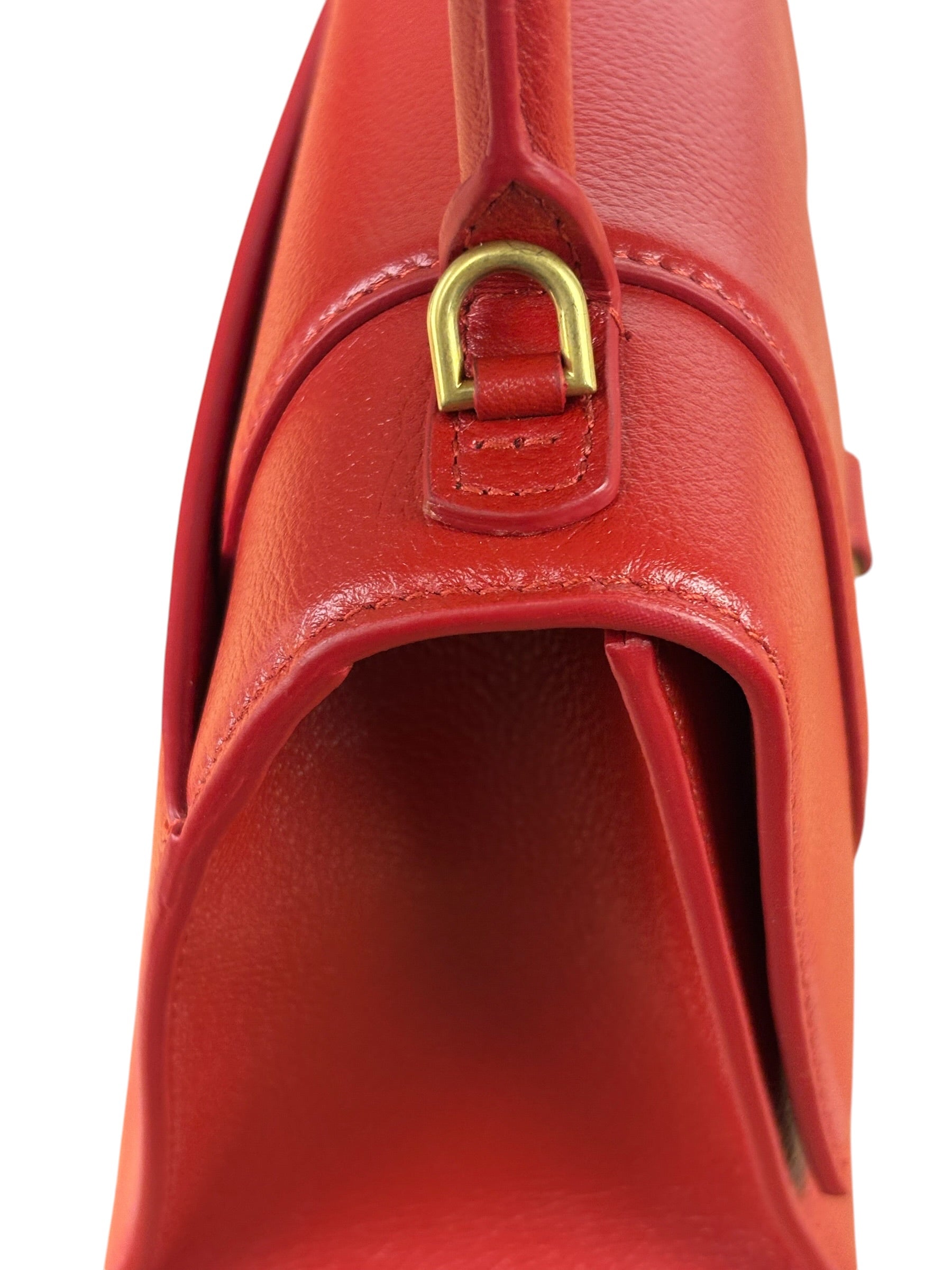 Balenciaga Red Leather Hourglass Small Two-Way Bag