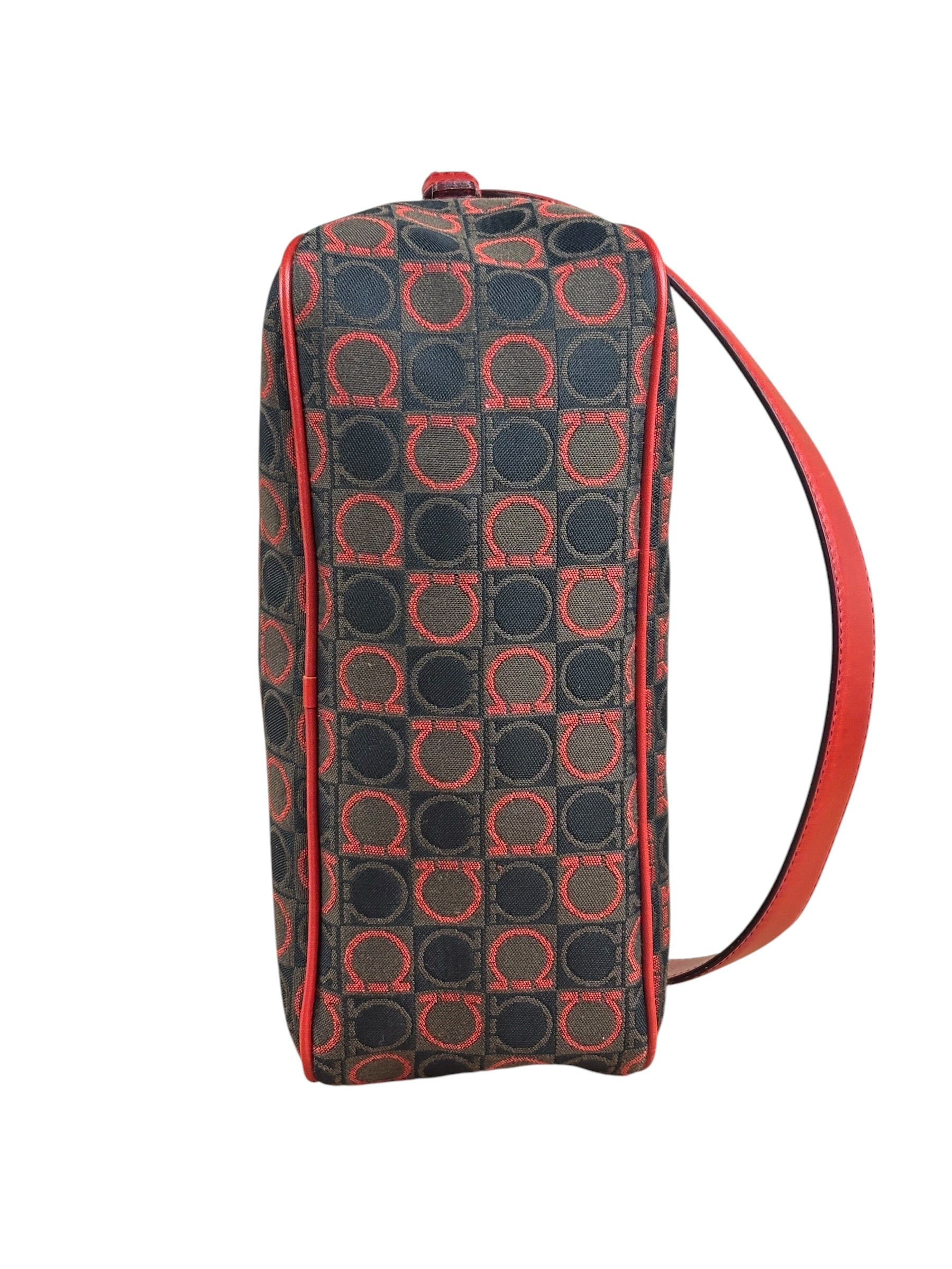 Salvatore Ferragamo Multicolor Leather Trim Monogram Gancini Pochette
