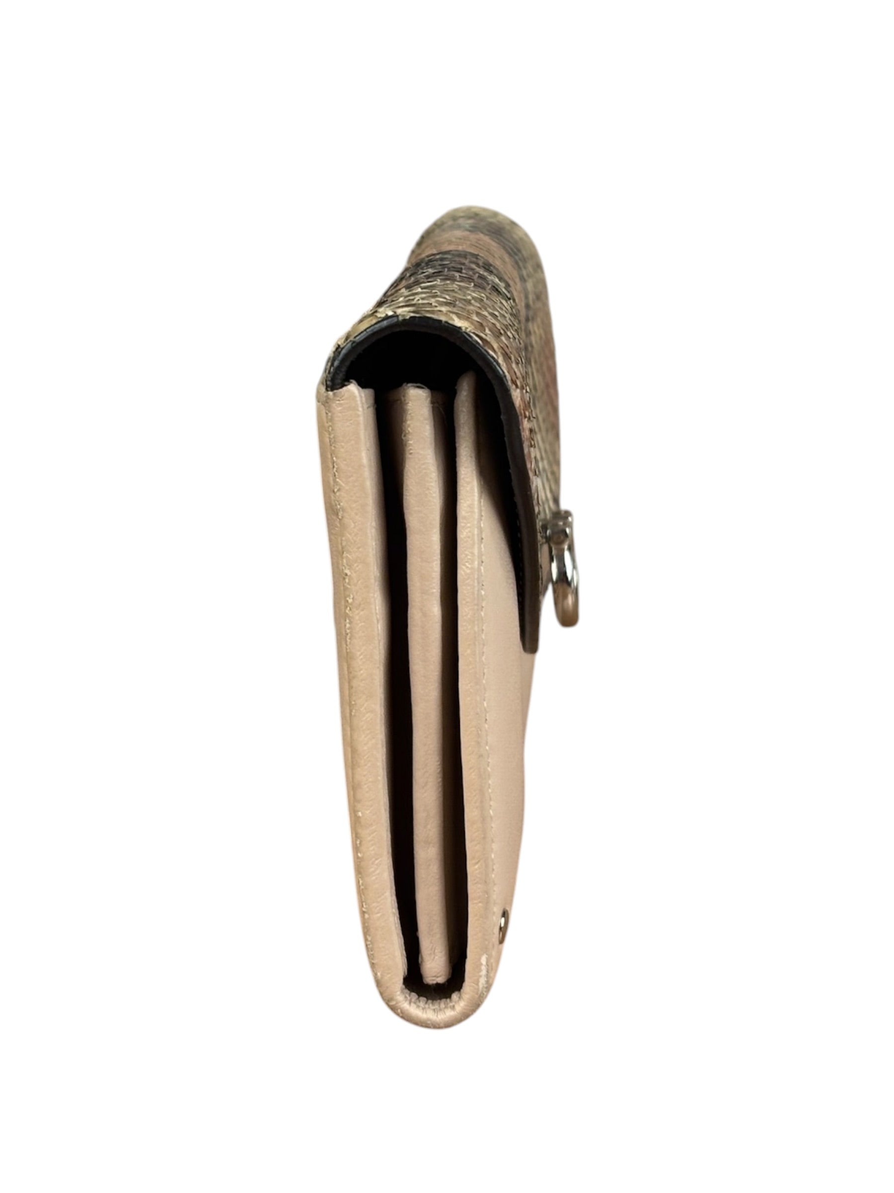 Salvatore Ferragamo Multi-Toned Leather Python Gancini Continental Wallet