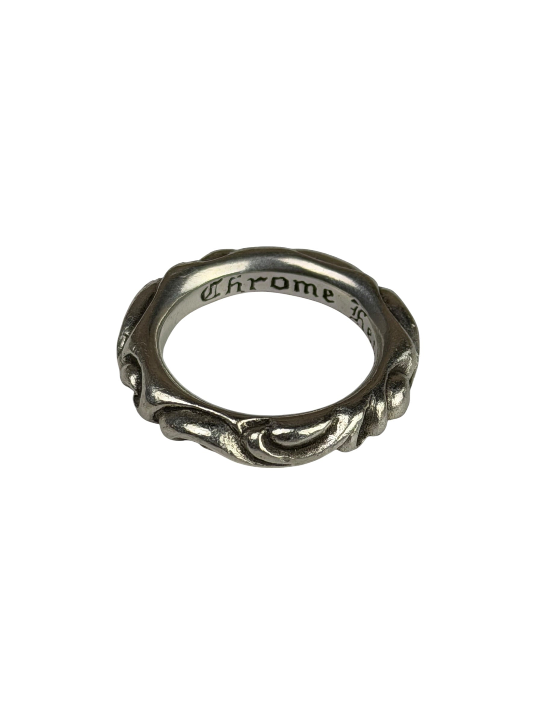 Chrome Hearts 925 Silver Scroll Bag Ring