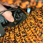 Prada Knit Polyester Black/Orange Beanie