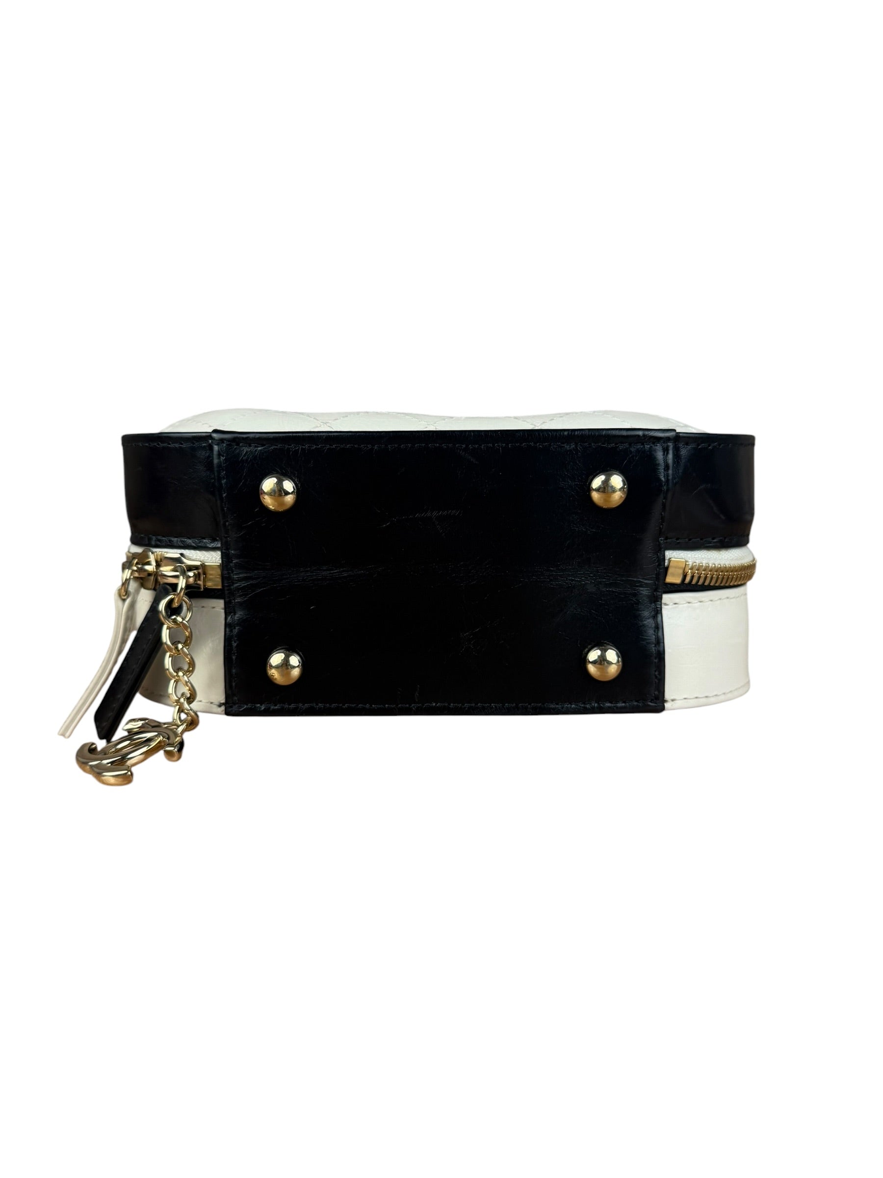 Chanel White/Black Quilted Leather 2Way Vanity Bag 2019