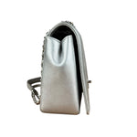 Chanel 2017 Mademoiselle Silver Chevron Single Flap