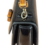 Gucci Bamboo Mini Top Handle Patent Leather Black