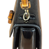 Gucci Bamboo Mini Top Handle Patent Leather Black
