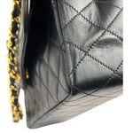 Chanel Vintage Black Quilted Leather Double Flap Bag 1995