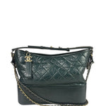 Chanel Green Calfskin Medium Gabrielle Hobo Bag 2018