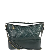 Chanel Green Calfskin Medium Gabrielle Hobo Bag 2018