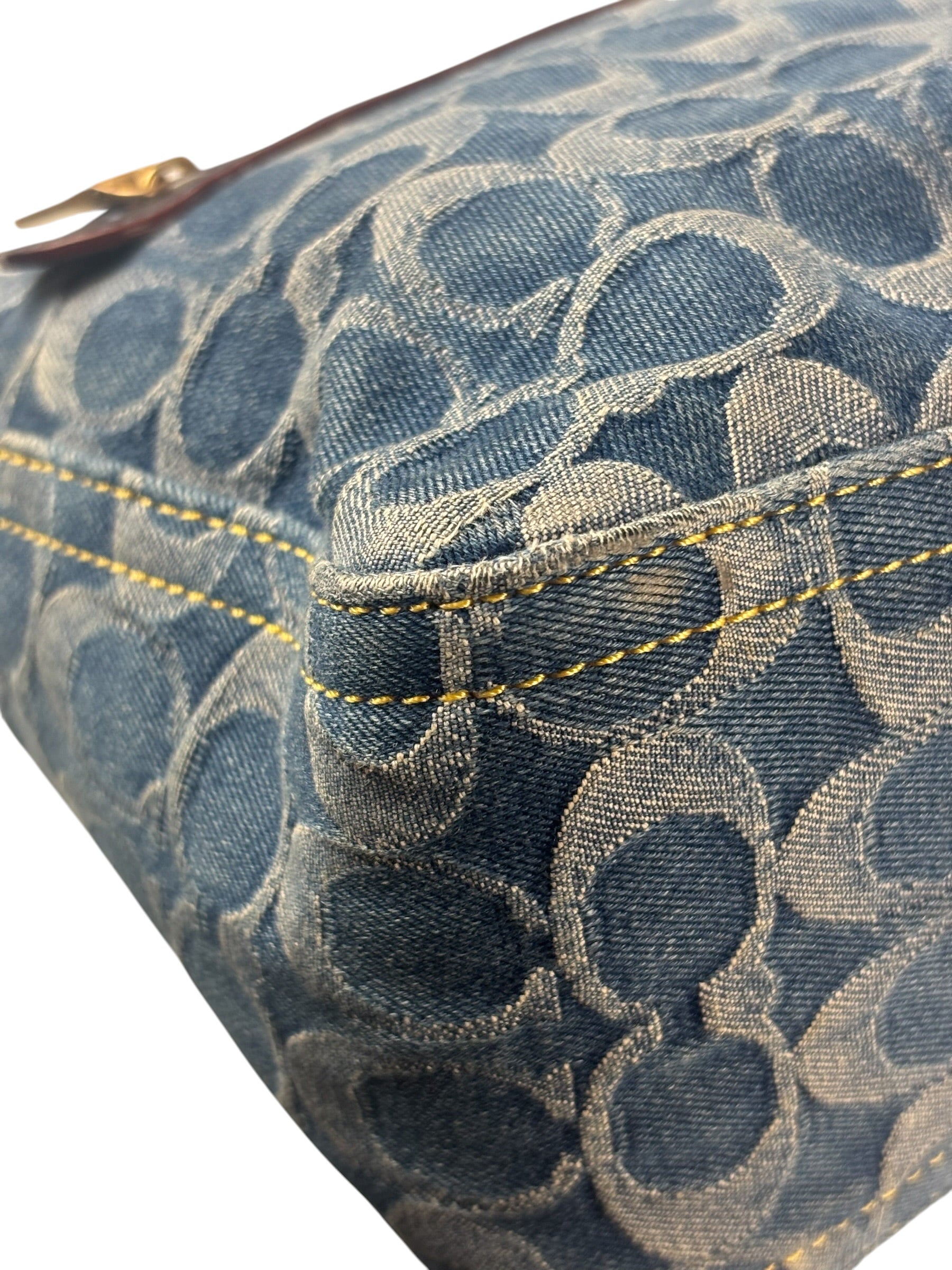 Coach Signature Blue Jacquard Denim Soft Tabby Shoulder Bag