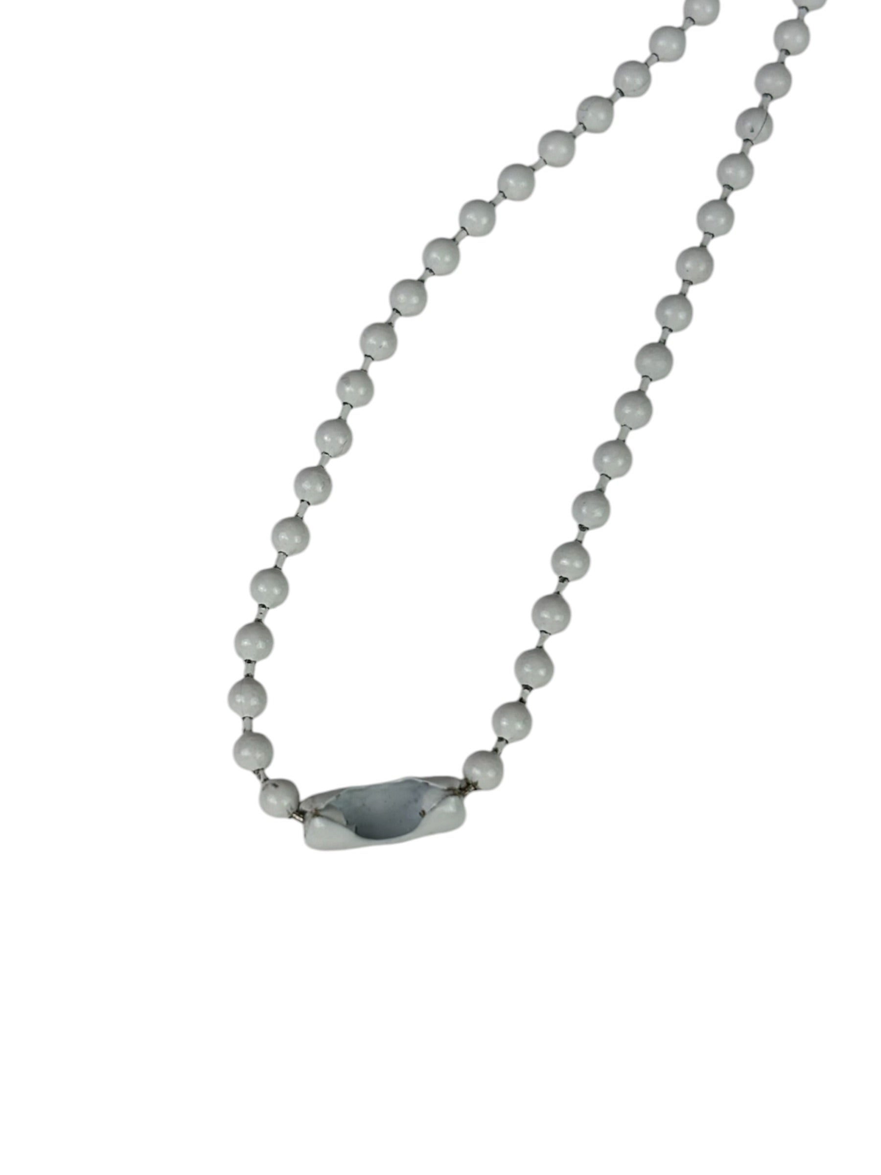 Chrome Hearts White Silichrome Ball Chain Necklace