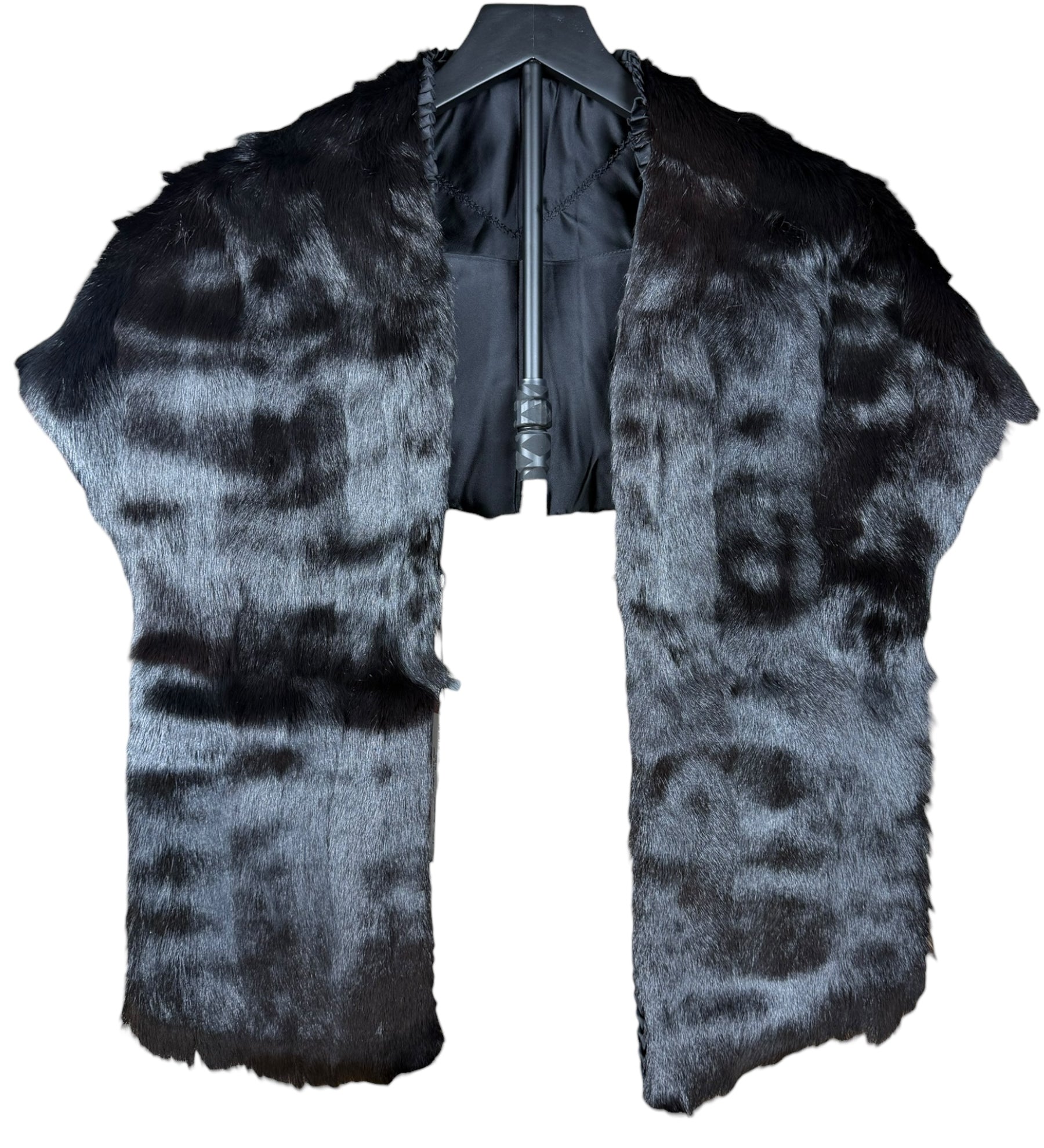 Vintage Black Fur Shawl