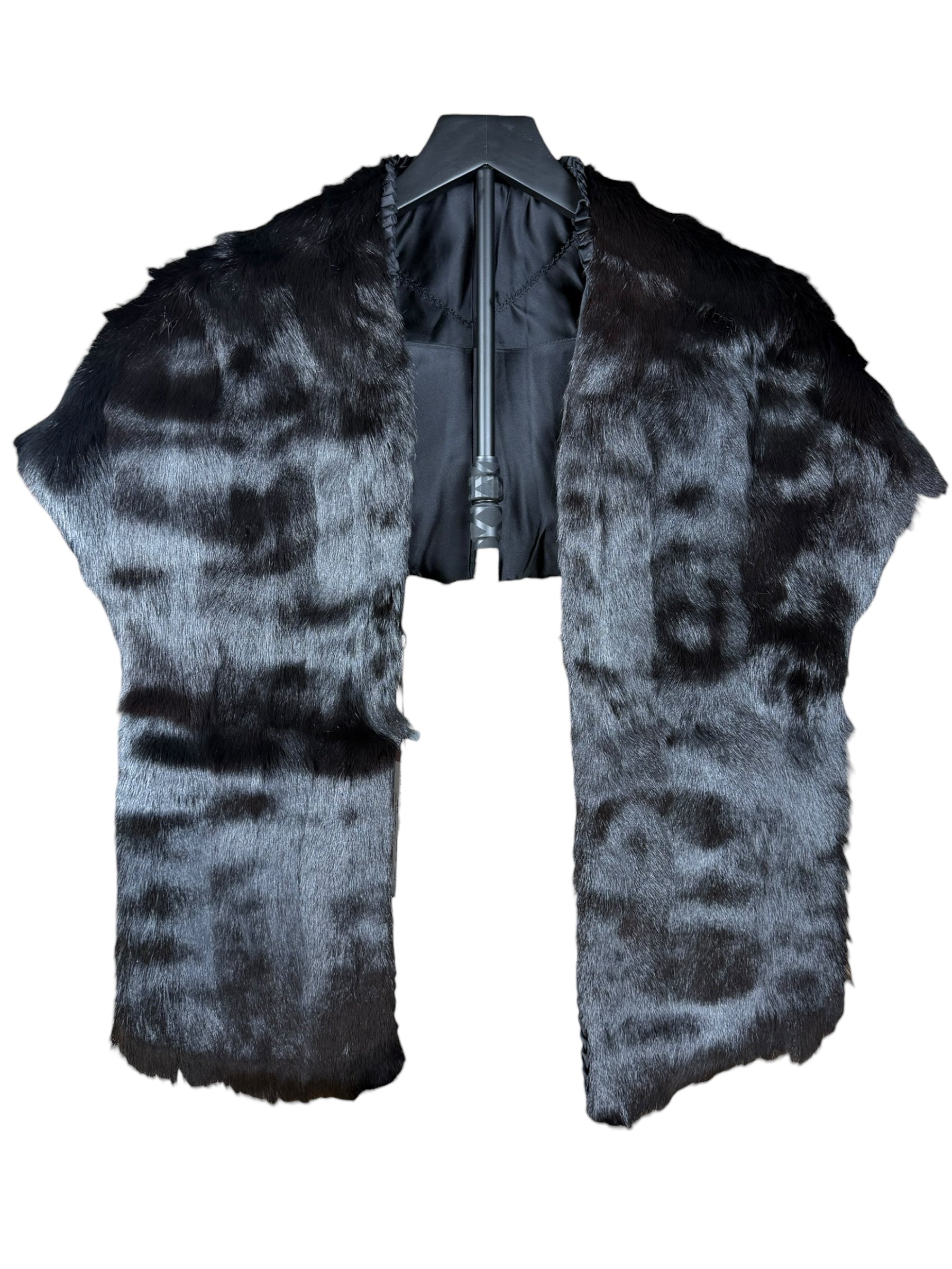 Vintage Black Fur Shawl