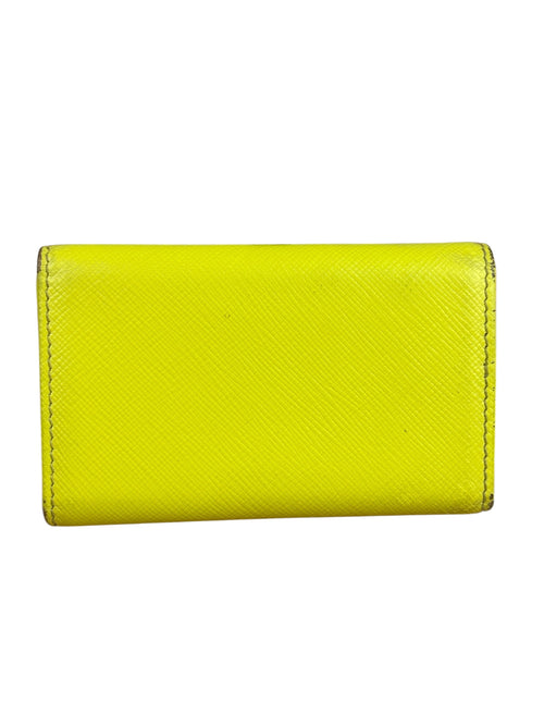 Prada Yellow Saffiano Leather Small Key Holder