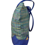 Vivienne Westwood Blue/Green Woven Plaid Saturn Shoulder Bag