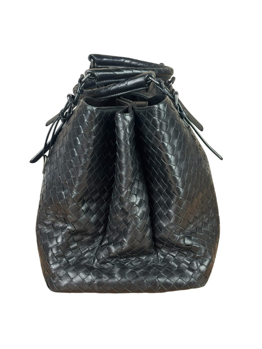 Bottega Veneta Black Intrecciato Two-Way Tote Bag