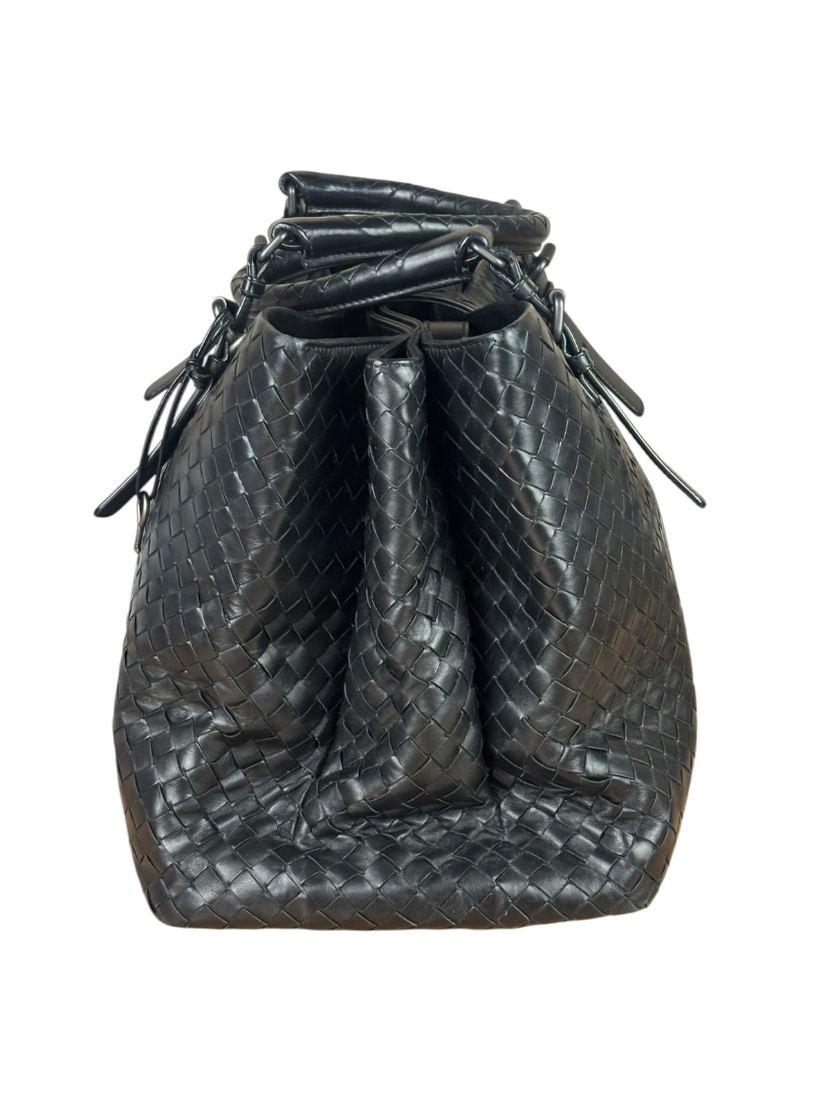 Bottega Veneta Black Intrecciato Two-Way Tote Bag