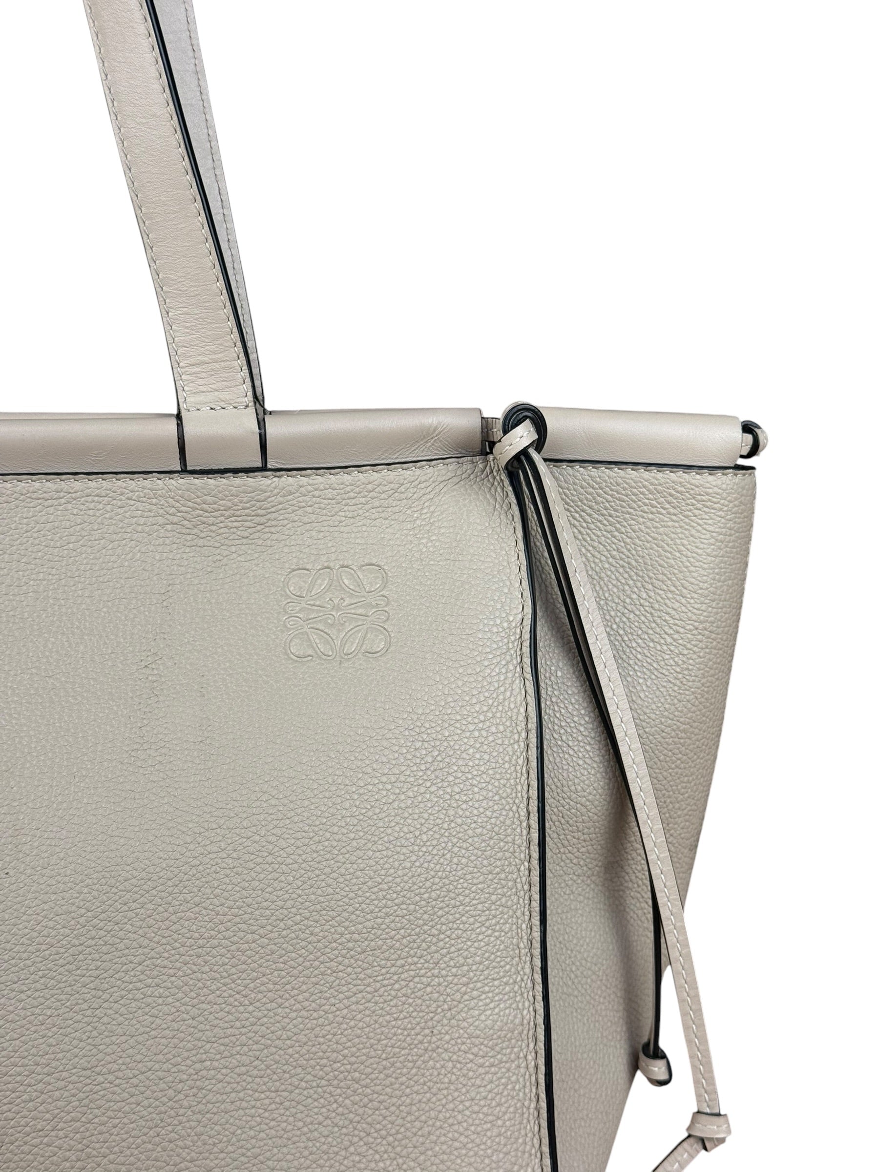 Loewe Beige Pebbled Leather Cushion Tote
