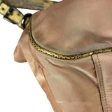 Prada Soft Dusty Rose Tessuto Nylon Snakeskin Trim Multi-Pocket Shoulder Bag