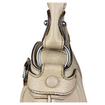 Salvatore Ferragamo Beige Gancini Buckle Shoulder Bag