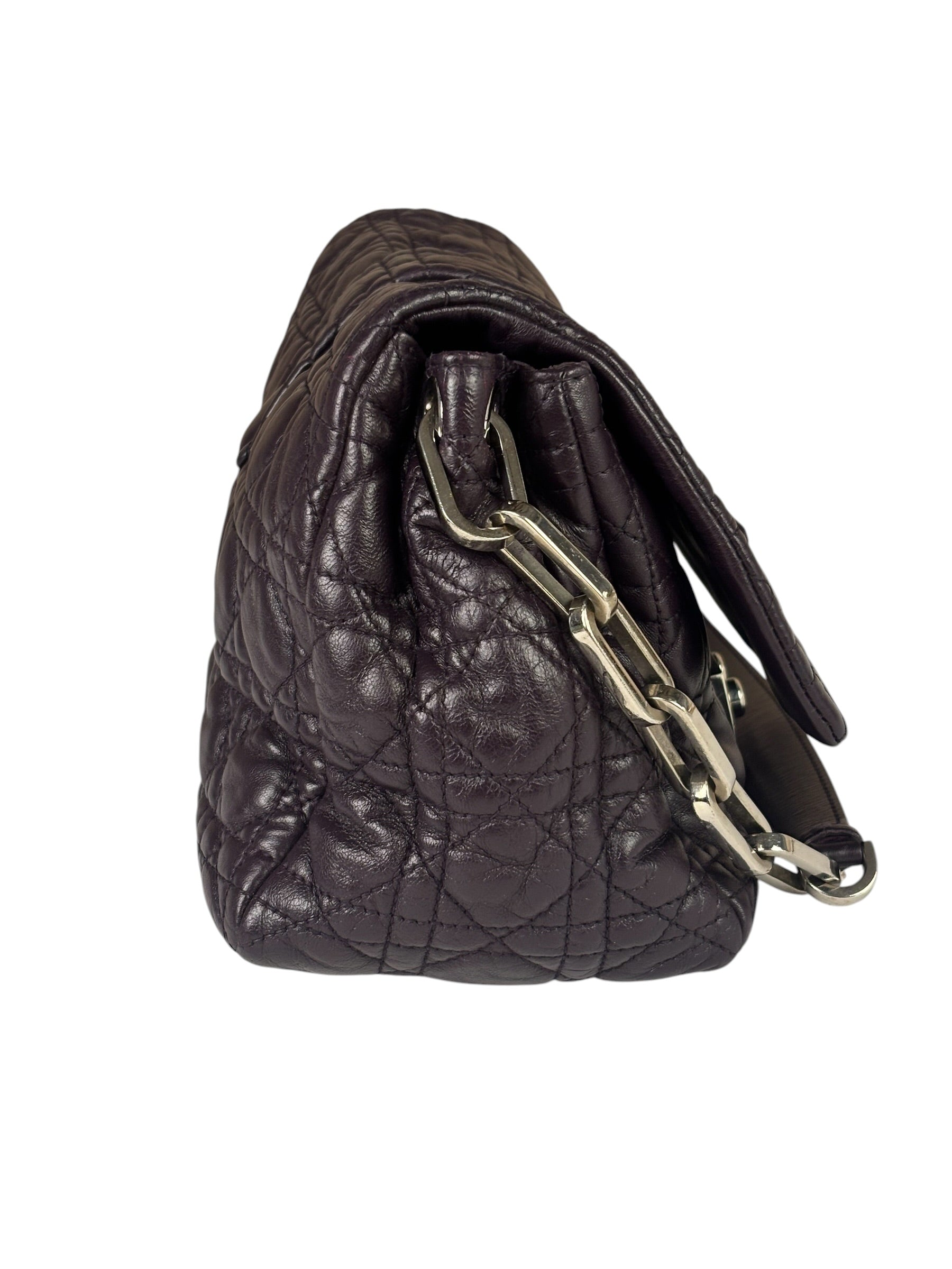 Christian Dior Purple Quilted Leather Flap Bag