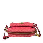 Prada Pink Leather Trim/Synthetic Tessuto Camera Bag