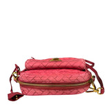 Prada Pink Leather Trim/Synthetic Tessuto Camera Bag