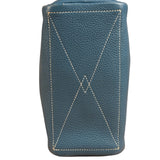 Hermes Blue Leather Cosmetic Pouch