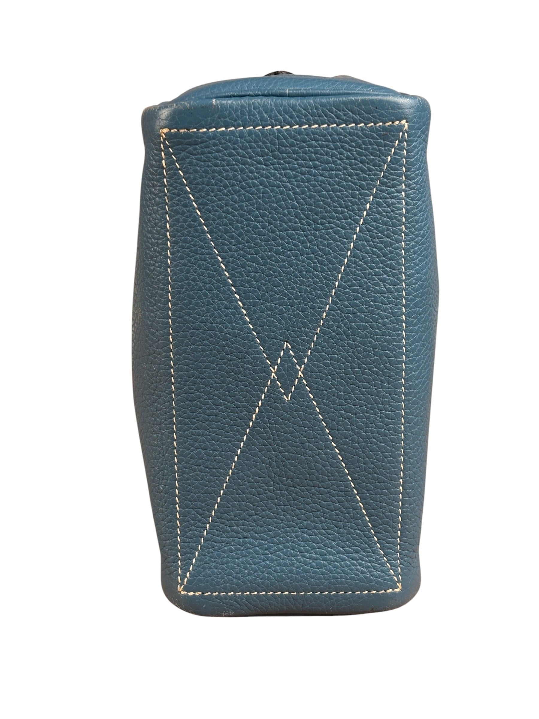 Hermes Blue Leather Cosmetic Pouch