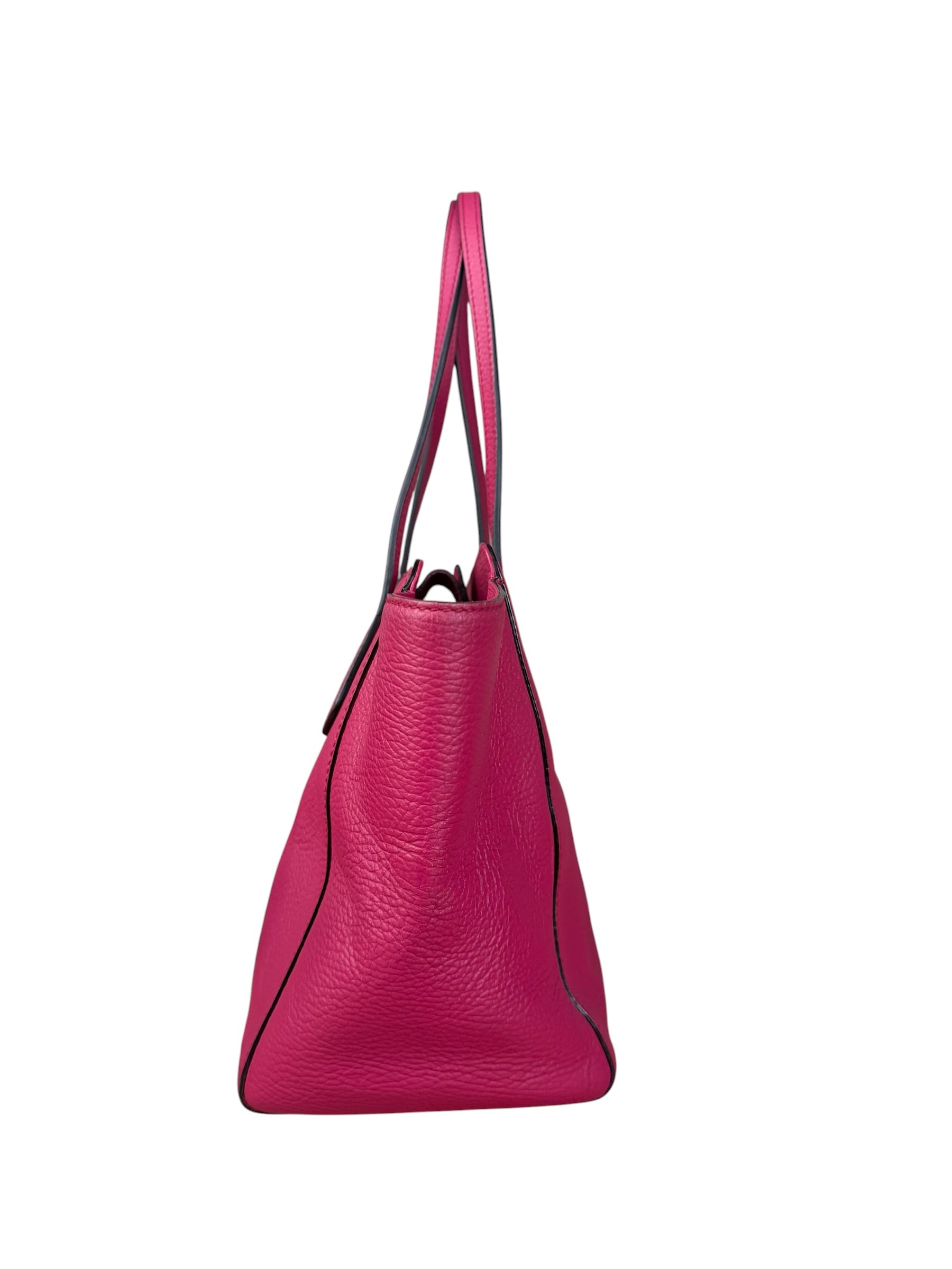 Gucci Pink Pebbled Leather Small Swing Tote