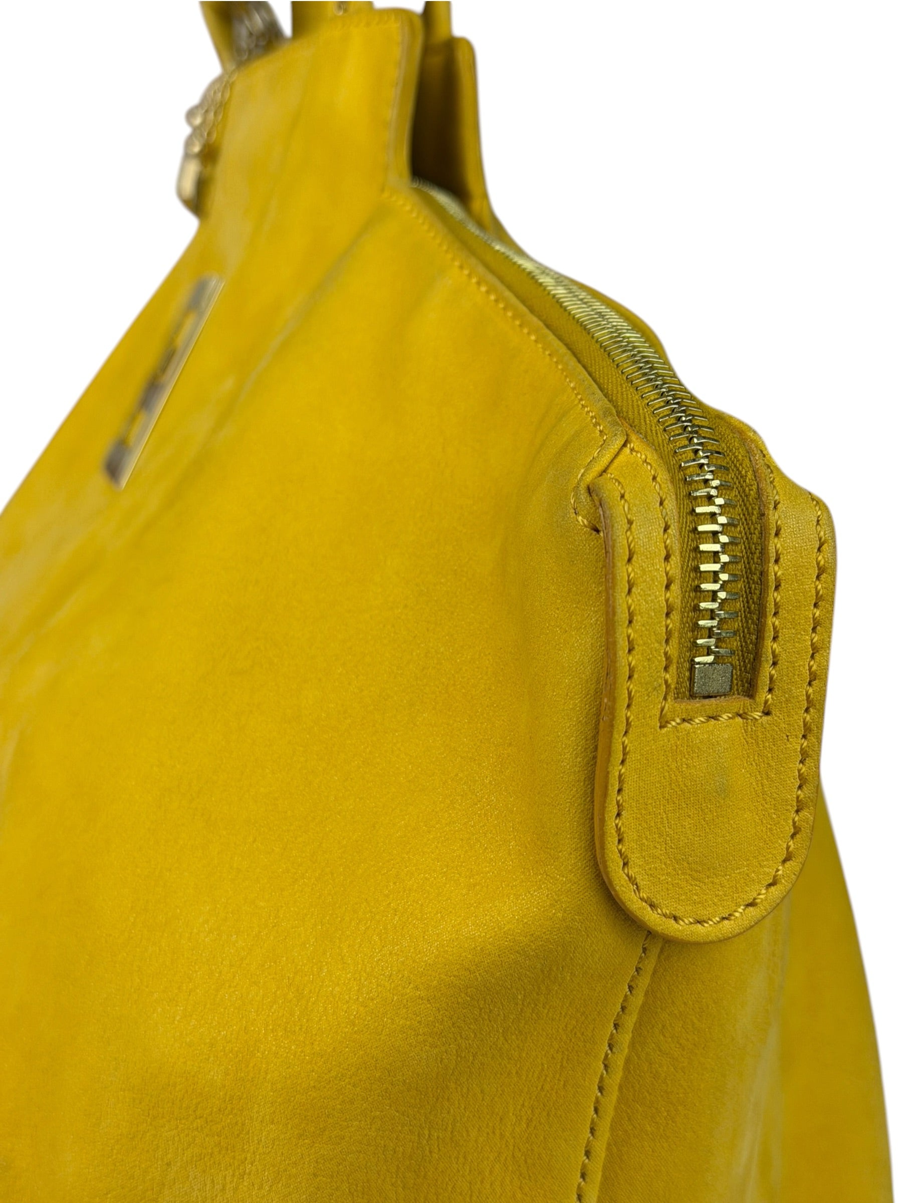 Fendi Yellow Leather Shoulder Bag