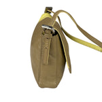Fendi Camel Tan/Lime Yellow Leather Flap Pochette