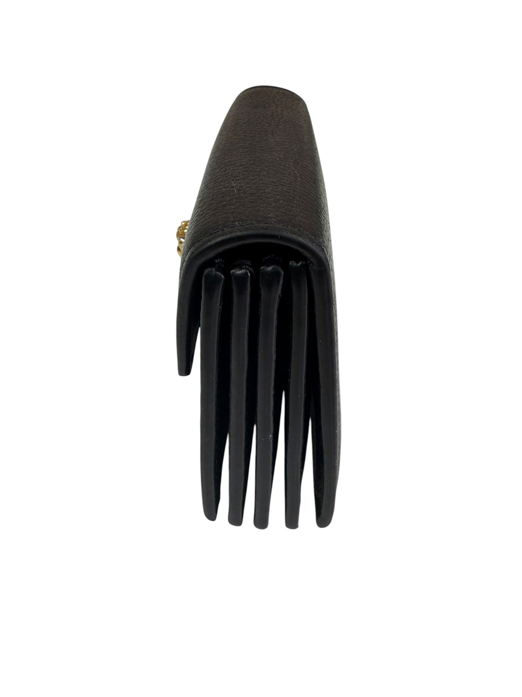 Versace Black Calfskin La Medusa Flap Card Holder