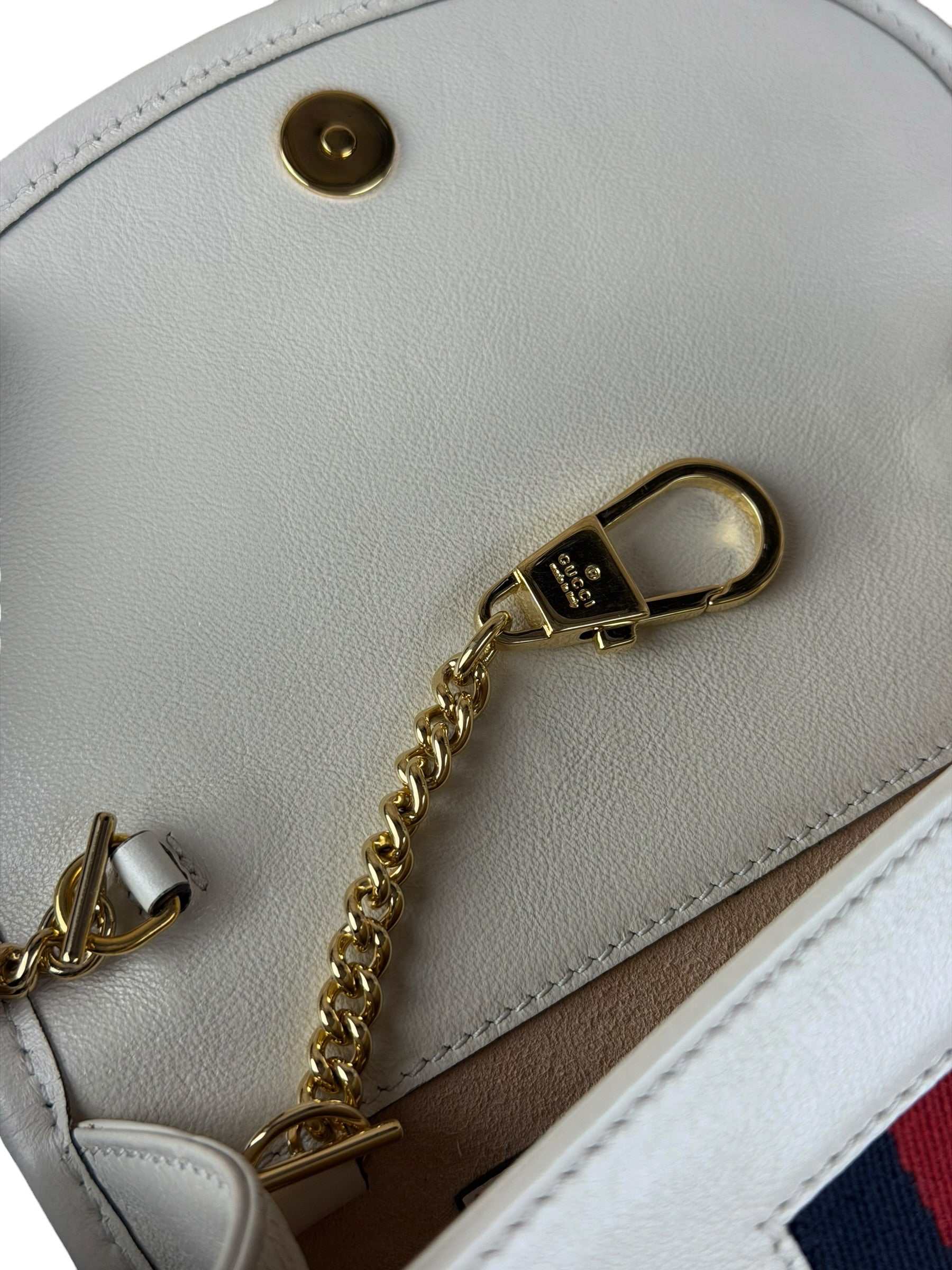 Gucci White Raja Mini Chain Shoulder Bag